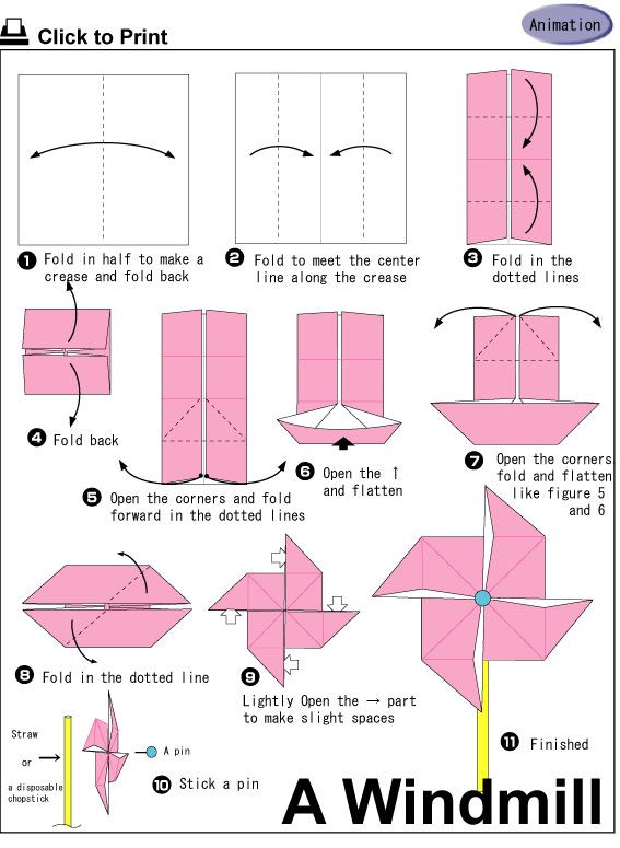 Origami Rüzgar Gülü